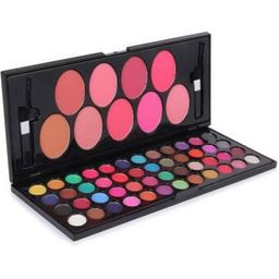SUNISA 48 Color Eye Shadow Palette & 9 Blushers Gold Makeup Kit-12