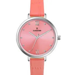 L LOGUES Women Brass Dial & Leather Straps Analogue Watch L E-685 SL-09-image-78