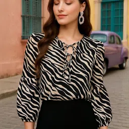 CORSICA Women Black Printed Polyester Tops-picture-23