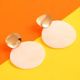 DressBerry Gold-Plated Circular Shaped Drop Earrings-51