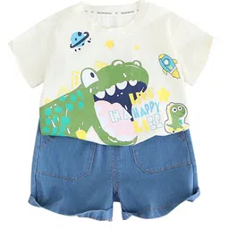 StyleCast x Revolte Boys Printed Pure Cotton T-shirt with Shorts-image-41