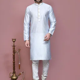 RANAK Men Ethnic Motifs Embroidered Regular Kurta with Pyjamas-picture-15