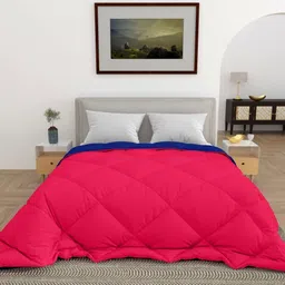 CHICERY Pink & Blue Microfiber AC Room Single Bed Comforter-image-54
