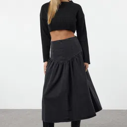 Trendyol Women Pure Cotton A-line Midi Skirts-image-40