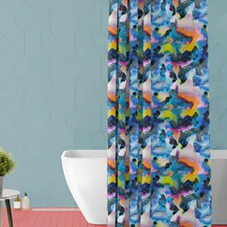 ArtzFolio Blue and Green Abstract Printed Waterproof Shower Curtain-image-97