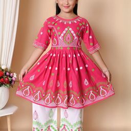 Jbegam Girls Printed Top with Palazzos-image-70