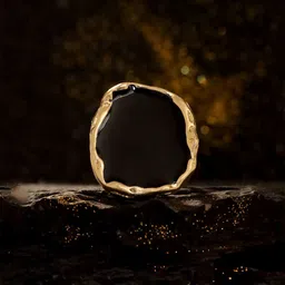 Yellow Chimes Gold-Plated Chunky Statement Style Adjustable Finger Ring-0