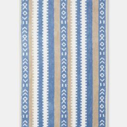 Fabindia Haseena Blue & White Printed Cotton 570 GSM Bath Towel-picture-7
