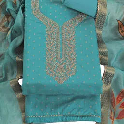 TAVAS Floral Embroidered Zari Unstitched Dress Material-picture-38