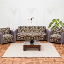 Kuber Industries Green & Brown Velvet Sofa Cover-image-64