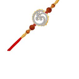 Vivastri's Premium Rudraksha om Rakhi For Brother & Lovely Sister-VIVA1021RKG-20