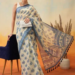 Silk Land Kalamkari Ready to Wear Chanderi Saree-image-56