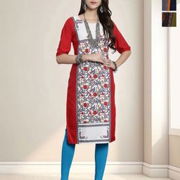 HERE&NOW Pack of 3 Women Ethnic Motifs Printed Crepe Kurta-image-61
