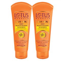 Lotus Herbals Safe Sun Set Of 2 Daily Multi-Function Sunscreen Cream Spf 50+ 60G Each-16