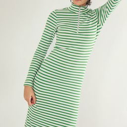 SASSAFRAS Striped Slit Bodycon Midi Dress-picture-8