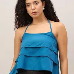 DRAAX Fashions Women Solid Shoulder Straps Layered Top-picture-14