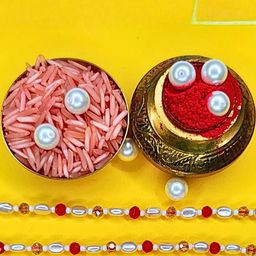Anouk Set Of 6 Beaded Cotton Thread with AD Stones & Meenakari Designer Rakhi for Brother-picture-44