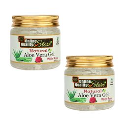 Online Quality Store Set Of 2 Natural Aloe Vera Gel With Rose - 200g Each-48