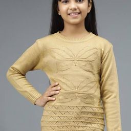 TRENDY WORLD Girls Embellished Woollen Pullover-image-62