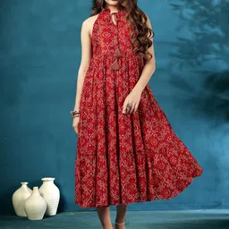 Anouk Women Ethnic Motifs Printed Fit & Flare Midi Ethnic Dresses-image-31