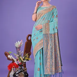 DIVASTRI Ethnic Motifs Zari Saree-image-85