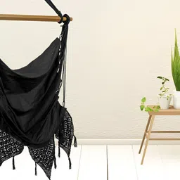Swingzy Black Hammock Hanging Swing WithCushion-57