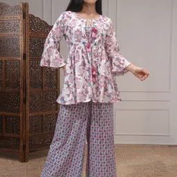 Vishudh Printed Pure Cotton Tunic With Palazoo Co-Ords-image-23