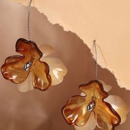 SOHI Silver-Plated Iris Drop Earrings-picture-29