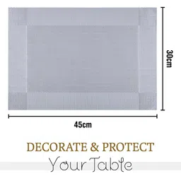Aura Grey 6 Pieces Textured Long Lasting Table Placemats image 5