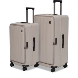SWISS MILITARY Jade Hard Set Of 2 Textured Hard Sided Large & Cabin Trolley Bags-8