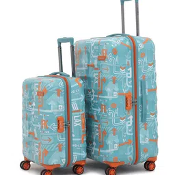 uppercase JFK Set Of 2 Printed Hard-Sided Trolley Bags-56