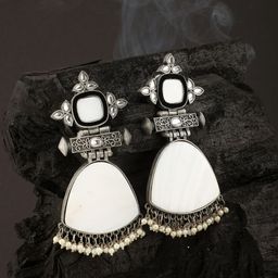 Anouk Artificial Stones Studded & Beaded Classic Shaped Drop Earrings-8
