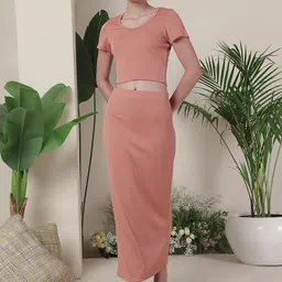 Selvia Knitted Top With Skirt Co-Ords-image-17