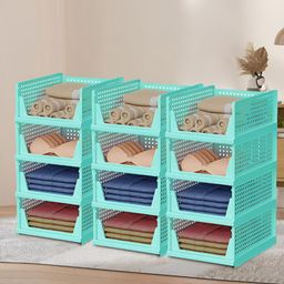 Aura Green 12 Pieces Reusable Wardrobe Organisers-52