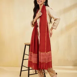 Fabindia Striped Woven Design Dupatta-picture-6