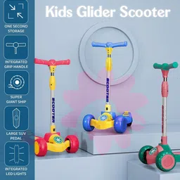 StarAndDaisy Kick Scooter With LED Wheels & Music, Foldable & Adjustable Handle Height image 5