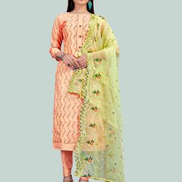 HERE&NOW Embellished Unstitched Dress Material-picture-4