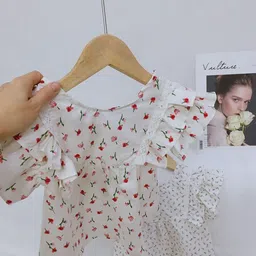 LULU & SKY Floral Print Flutter Sleeve Top image 3