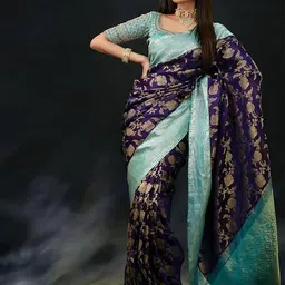 BerMondsey Woven Design Zari Banarasi Saree-picture-57