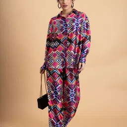 Lounge Dreams Printed Shirt With Trouser Co -Ords-image-81