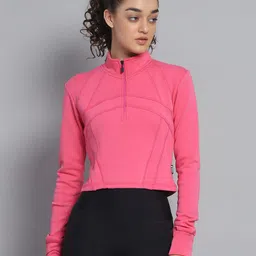 rock.it Women Mock Collar Pullover Sweatshirt-13