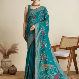 OFLINE SELECTION Floral Printed Saree-picture-5