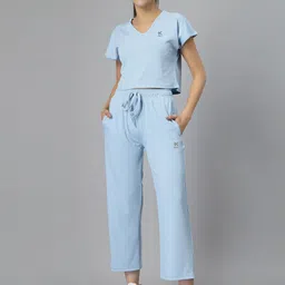 HRX by Hrithik Roshan Women SolidCrop Top With Trouser Co-ords Set-9