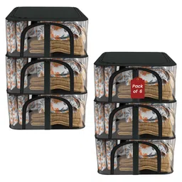 Kuber Industries Grey Set of 6 Regular Drawer Organiser Organisers image 2