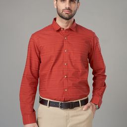 Berkshire Men Comfort Slim Fit Horizontal Stripes Striped Cotton Formal Shirt-image-9
