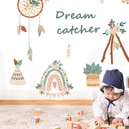 INDIAN ROYALS Green & Brown Printed Waterproof Wall Stickers-image-6