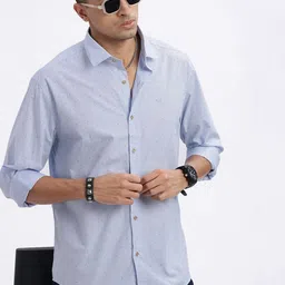 SHOWOFF Men Premium Spread Collar Micro Ditsy Printed Cotton Slim Fit Casual Shirt-image-94