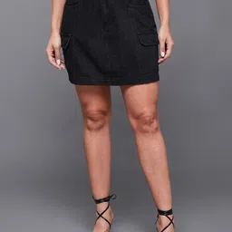 Miss Chase Mini Straight Denim Skirt-picture-41