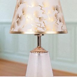Golden Table Lamp With Fusion Of Modern Design Fiberglass Frustrum Shaped Matelic Base-image-95