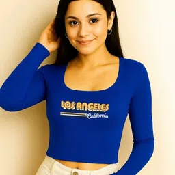 TRENDY ERA Women Typography Printed Scoop Neck Fitted Crop Top-picture-45